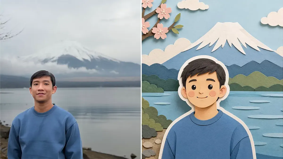 Paper-Cut Sticker Portrait – AI Photo Effect