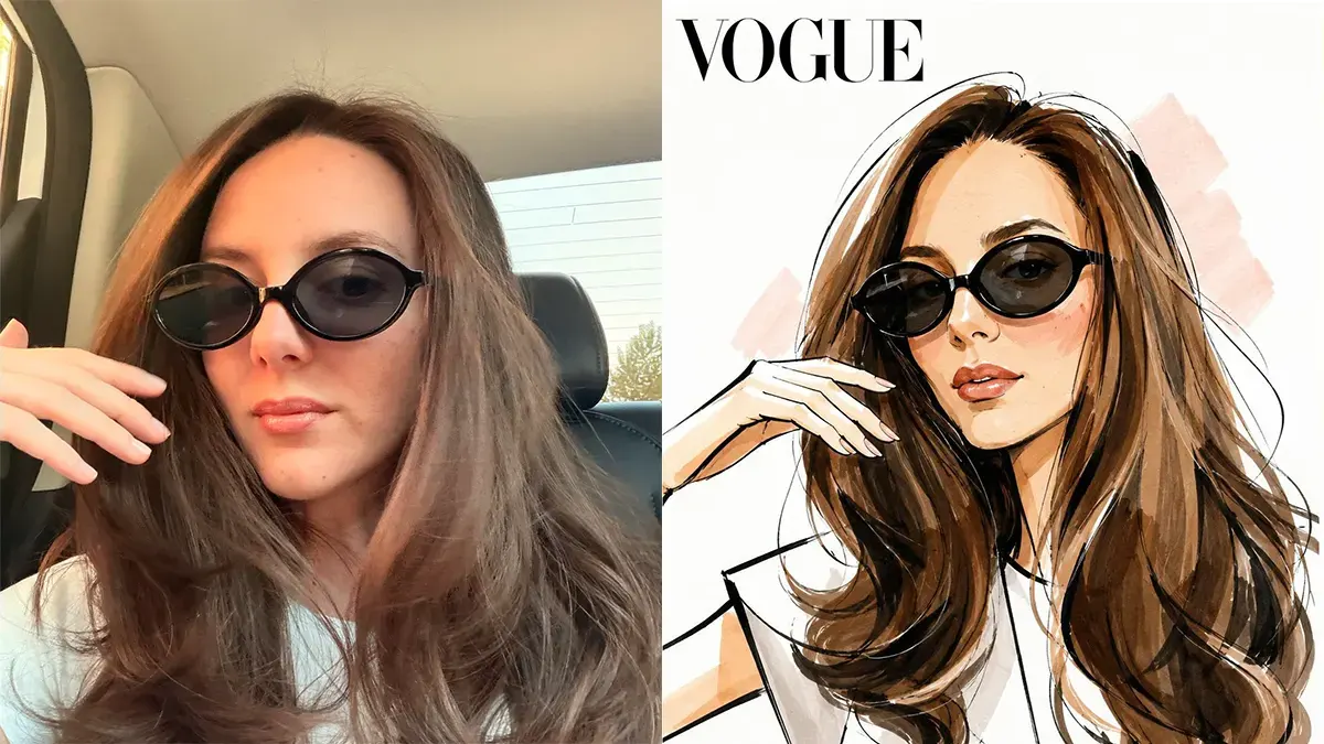 Vogue-Inspired Fashion Illustration – AI Photo Effect